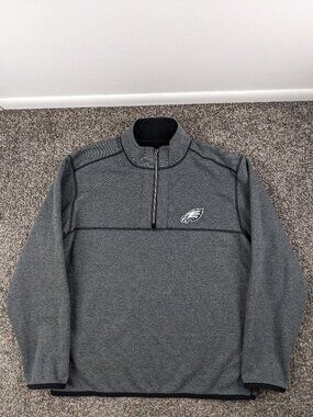 Philadelphia Eagles Jacket Tommy Bahama 1/4 Zip Fleece Lined Gray Mens Medium
